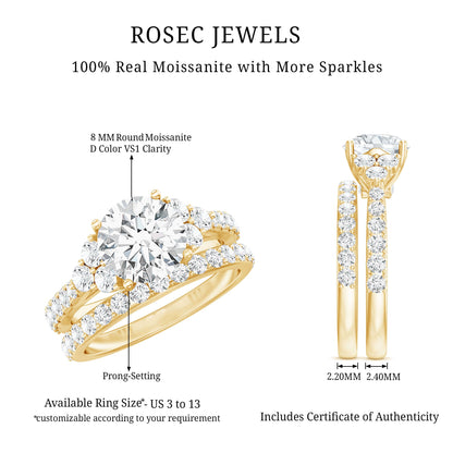 Certified 2 Carat Moissanite Engagement Ring with Enhancer