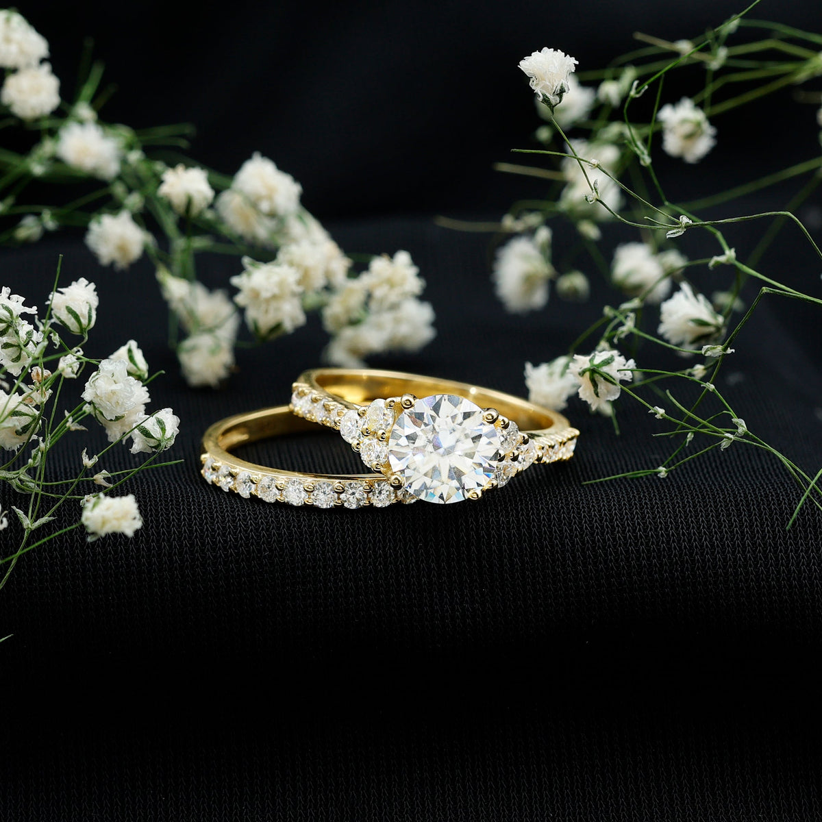 Certified 2 Carat Moissanite Engagement Ring with Enhancer