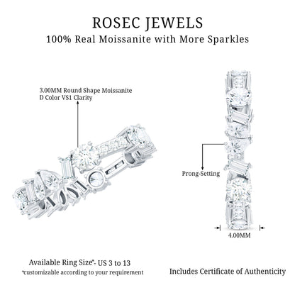 Certified Moissanite Designer Wedding Band Ring For Women
