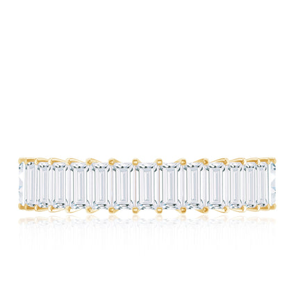 Baguette Cut Certified Moissanite Half Eternity Band Ring