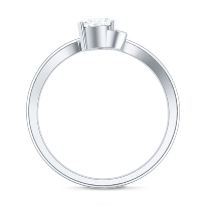 Certified Moissanite Heart Promise Ring for Her