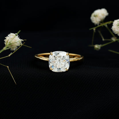 3 CT Cushion Cut Certified Moissanite Solitaire Engagement Ring