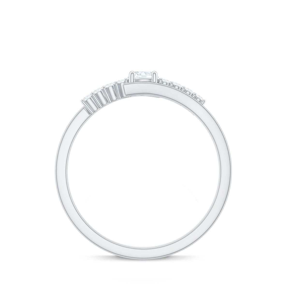 Diamond Promise Ring with Bypass Shank