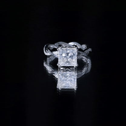 3 CT Princess Cut Moissanite Engagement Ring in Double Prong Setting