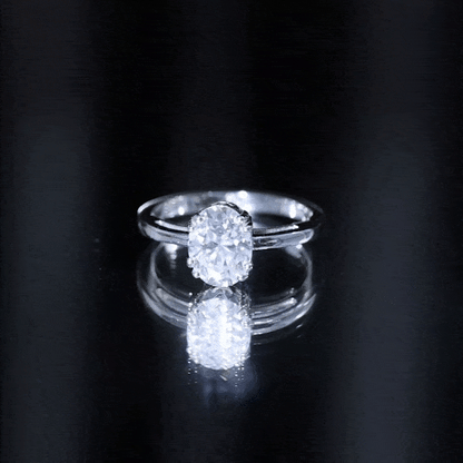Certified 2 CT Moissanite Oval Cut Engagement Ring