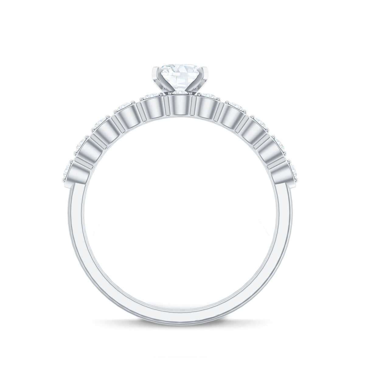 Oval Cut Moissanite Solitaire Bridal Ring Set for Women