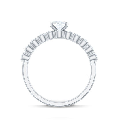 Oval Cut Moissanite Solitaire Bridal Ring Set for Women