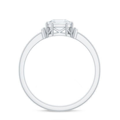 Asscher Cut Moissanite Engagement Ring with Certificate