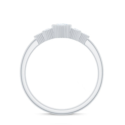 Marquise Moissanite Engagement Ring with Trios