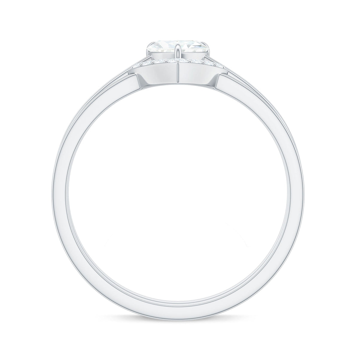 Heart Shaped Moissanite Solitaire Wedding Ring Set for Women