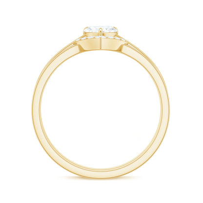 Heart Shaped Moissanite Solitaire Wedding Ring Set for Women