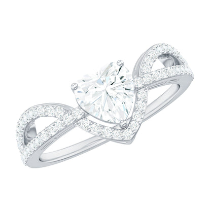 Heart Shaped Moissanite Designer Engagement Ring