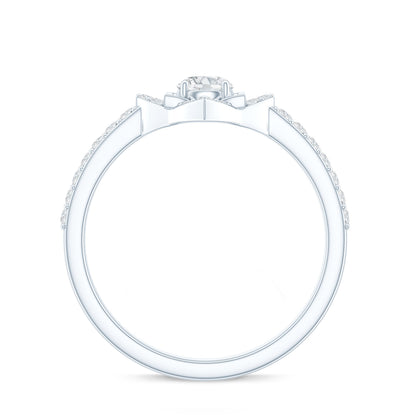 Certified Moissanite Floral Engagement Ring For Her