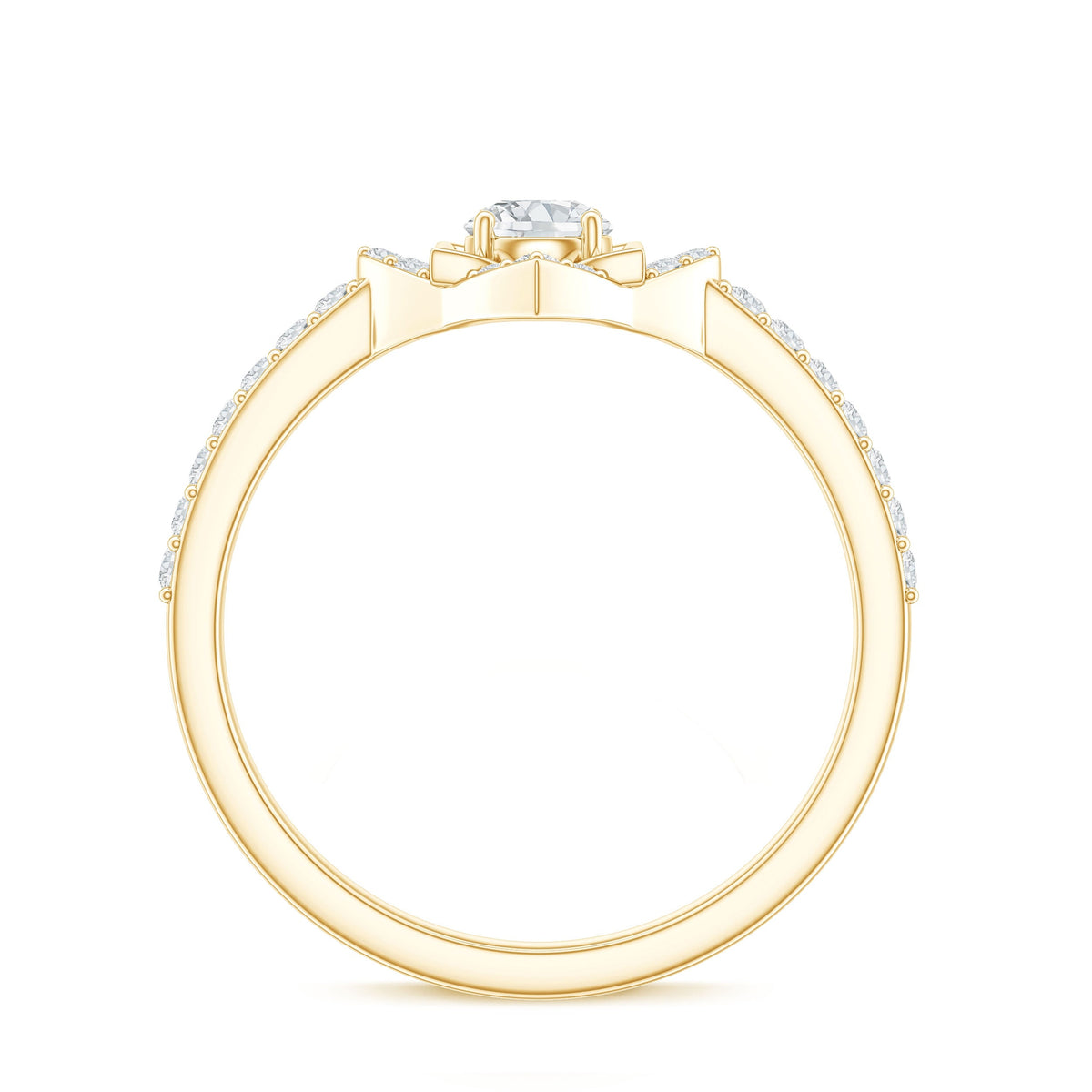 Certified Moissanite Floral Engagement Ring For Her