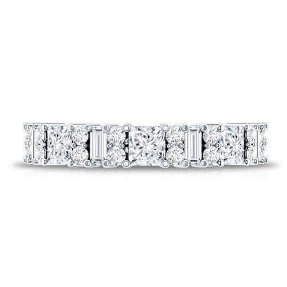 Certified Moissanite Half Eternity Wedding Band for Women