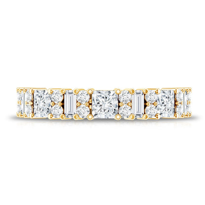 Certified Moissanite Half Eternity Wedding Band for Women
