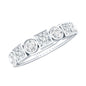 Alternate Bezel Set Moissanite Half Eternity Band Ring