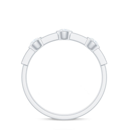 Certified Moissanite Semi Eternity Wedding Band Ring