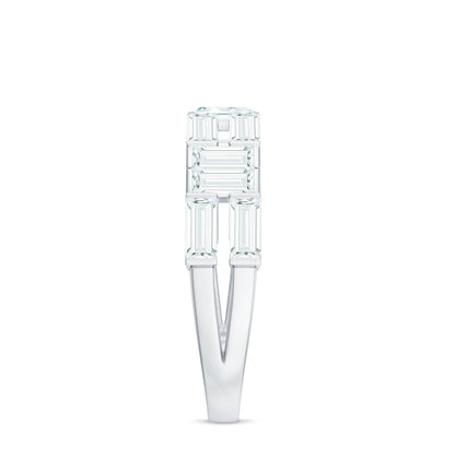 Bar Set Moissanite Baguette Wedding Band Ring