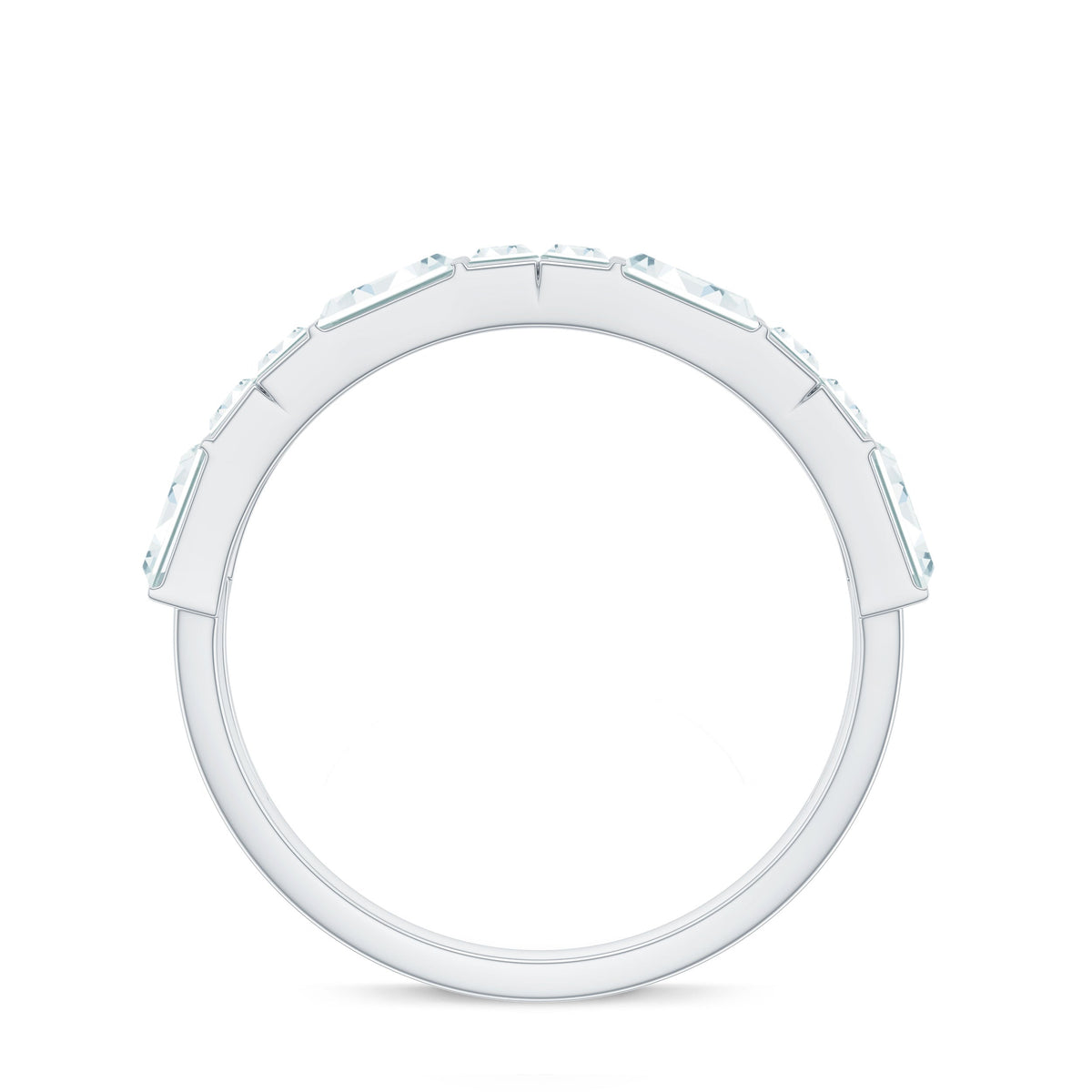Bar Set Moissanite Baguette Wedding Band Ring