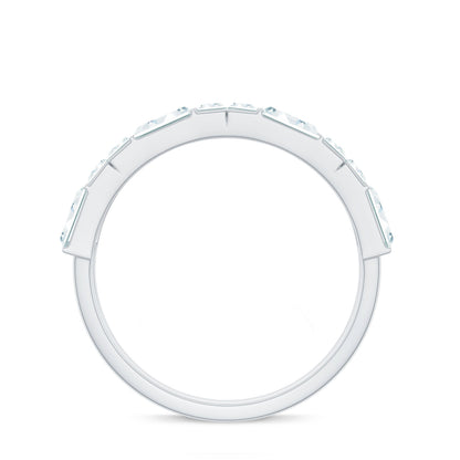 Bar Set Moissanite Baguette Wedding Band Ring