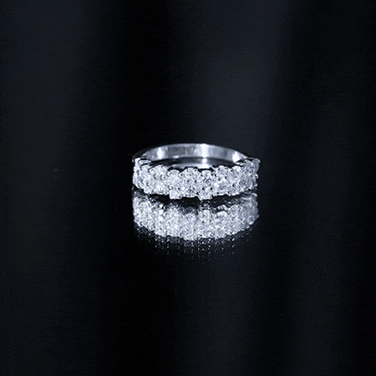 Cluster Moissanite Half Eternity Wedding Band For Her