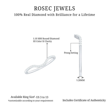 Real Diamond Curved Enhancer for Engagement Ring