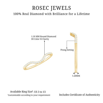 Real Diamond Curved Enhancer for Engagement Ring