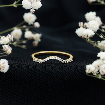 Real Diamond Curved Enhancer for Engagement Ring