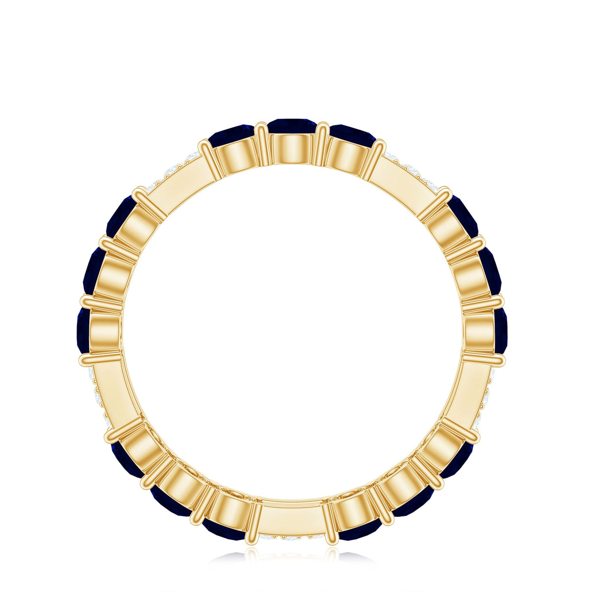 Natural Blue Sapphire and Diamond Eternity Wedding Band