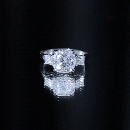 Cushion Moissanite Huge Engagement Ring