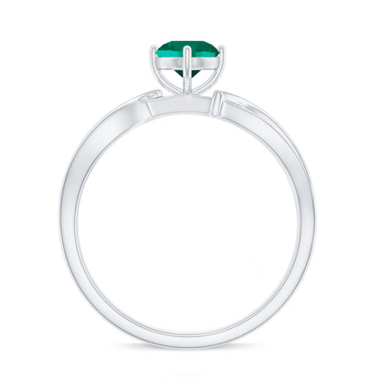 Certified Lab Grown Emerald Diamond Engagement Ring with Infinity Shank