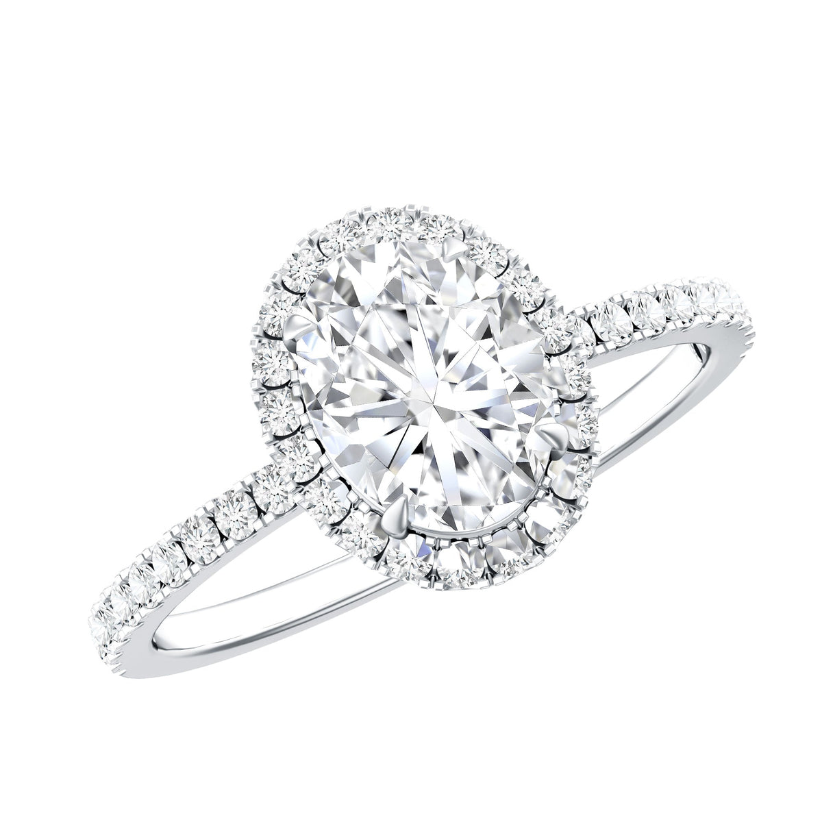 Brilliant Cut Moissanite Oblong Engagement Ring With Certificate