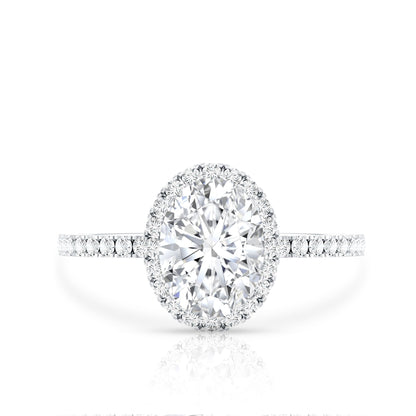 Brilliant Cut Moissanite Oblong Engagement Ring With Certificate