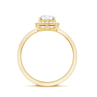 Brilliant Cut Moissanite Oblong Engagement Ring With Certificate