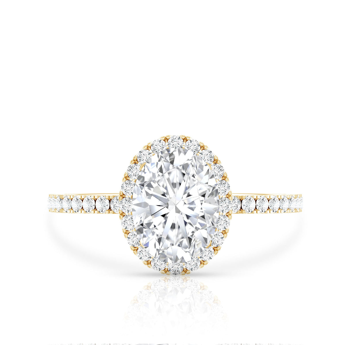 Brilliant Cut Moissanite Oblong Engagement Ring With Certificate