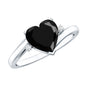 2 Carat Heart Shape Black Spinel Solitaire Engagement Ring