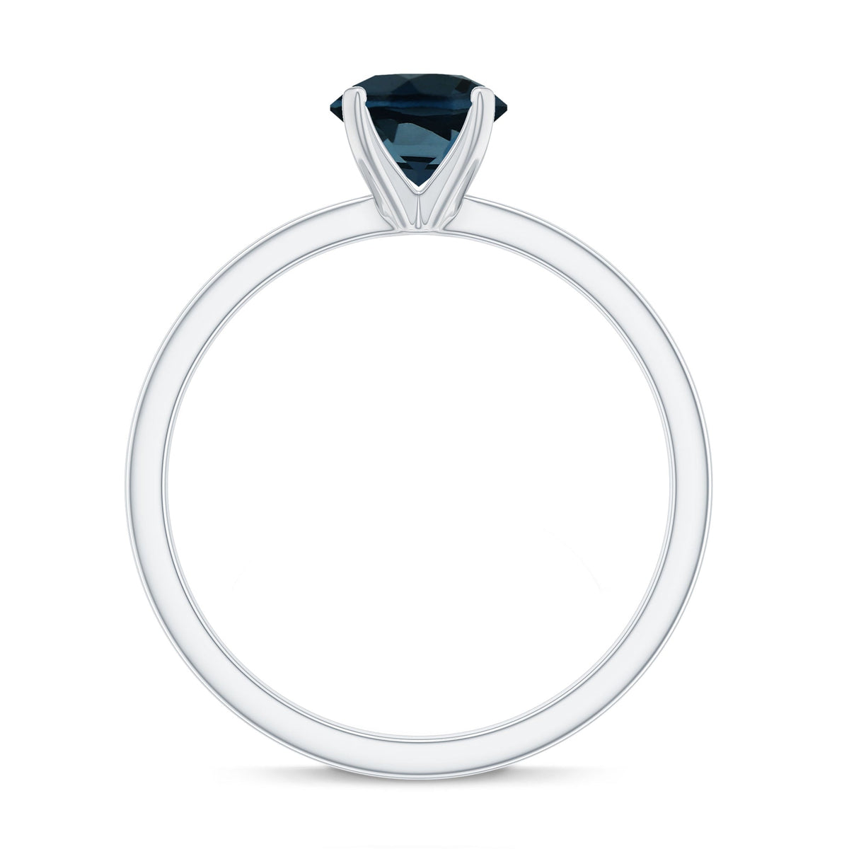 1.3 Carat Round London Blue Topaz Solitaire Ring With Certificate