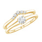 Round Cut Moissanite Engagement Ring with Wedding Band