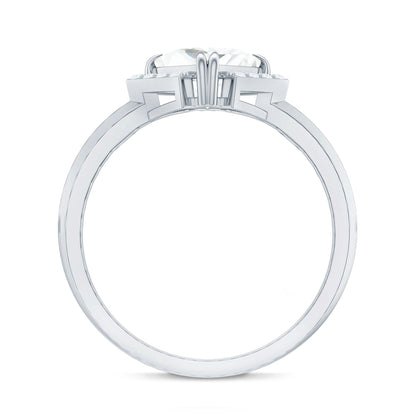 Princess Cut Certified Moissanite Halo Engagement Ring