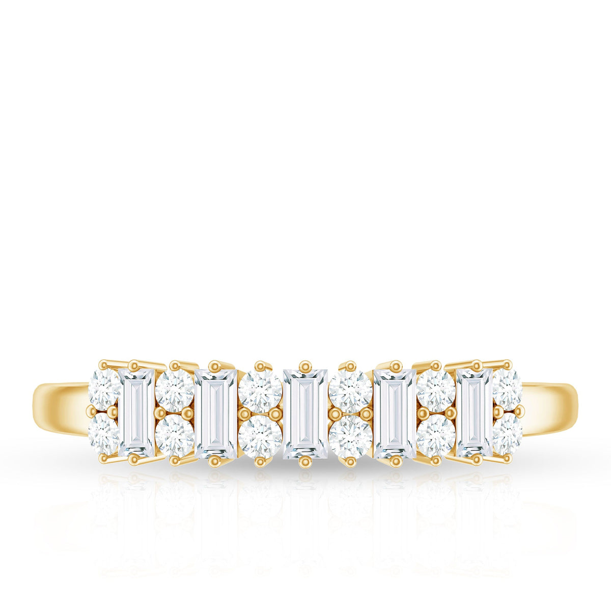 Anniversary Band Ring with Certified Moissanite Stones