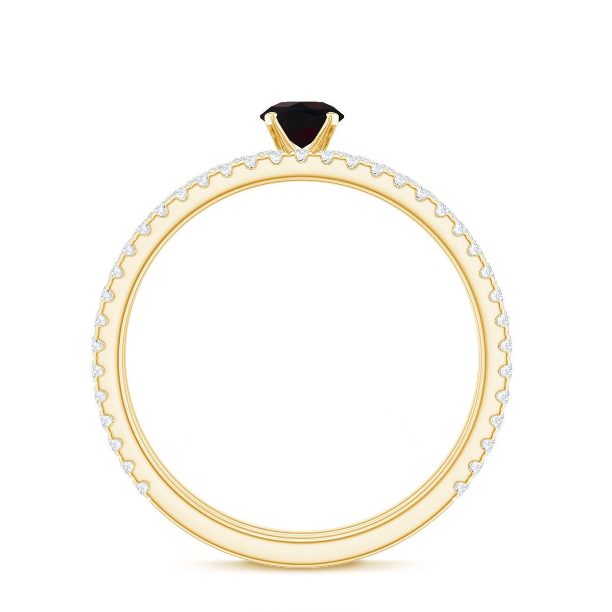 0.4 Carat Minimal Wedding Ring Set with Black Opal and Diamond