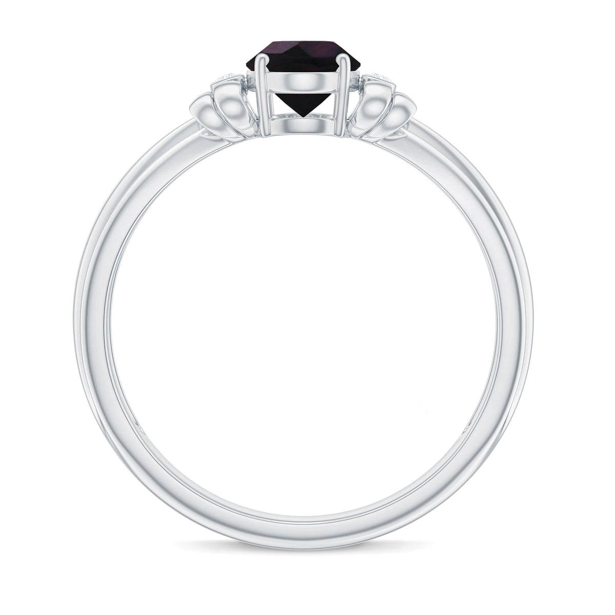 0.9 Carat Oval Cut Black Opal Solitaire Engagement Ring with Diamond