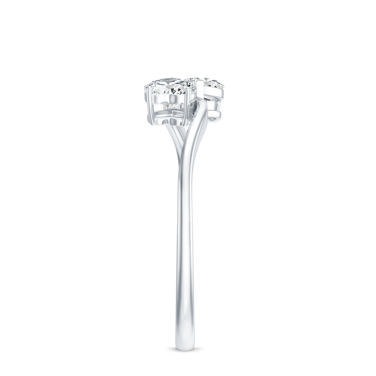 Heart Shape Lab Grown Diamond Toi Et Moi Promise Ring
