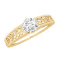 Vintage Inspired Solitaire Lab Grown Diamond Filigree Ring