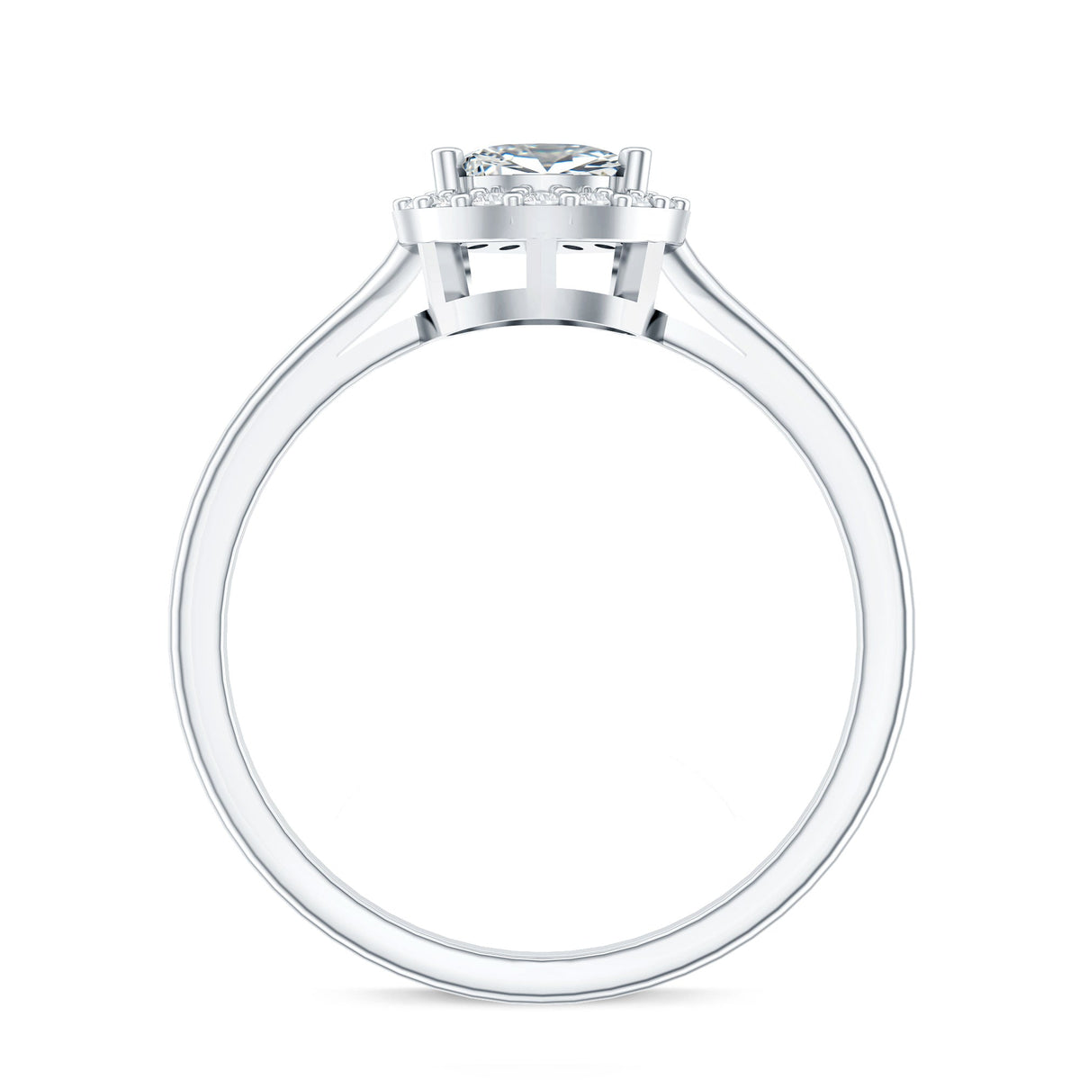 Classic Lab Grown Diamond Teardrop Engagement Ring with Halo