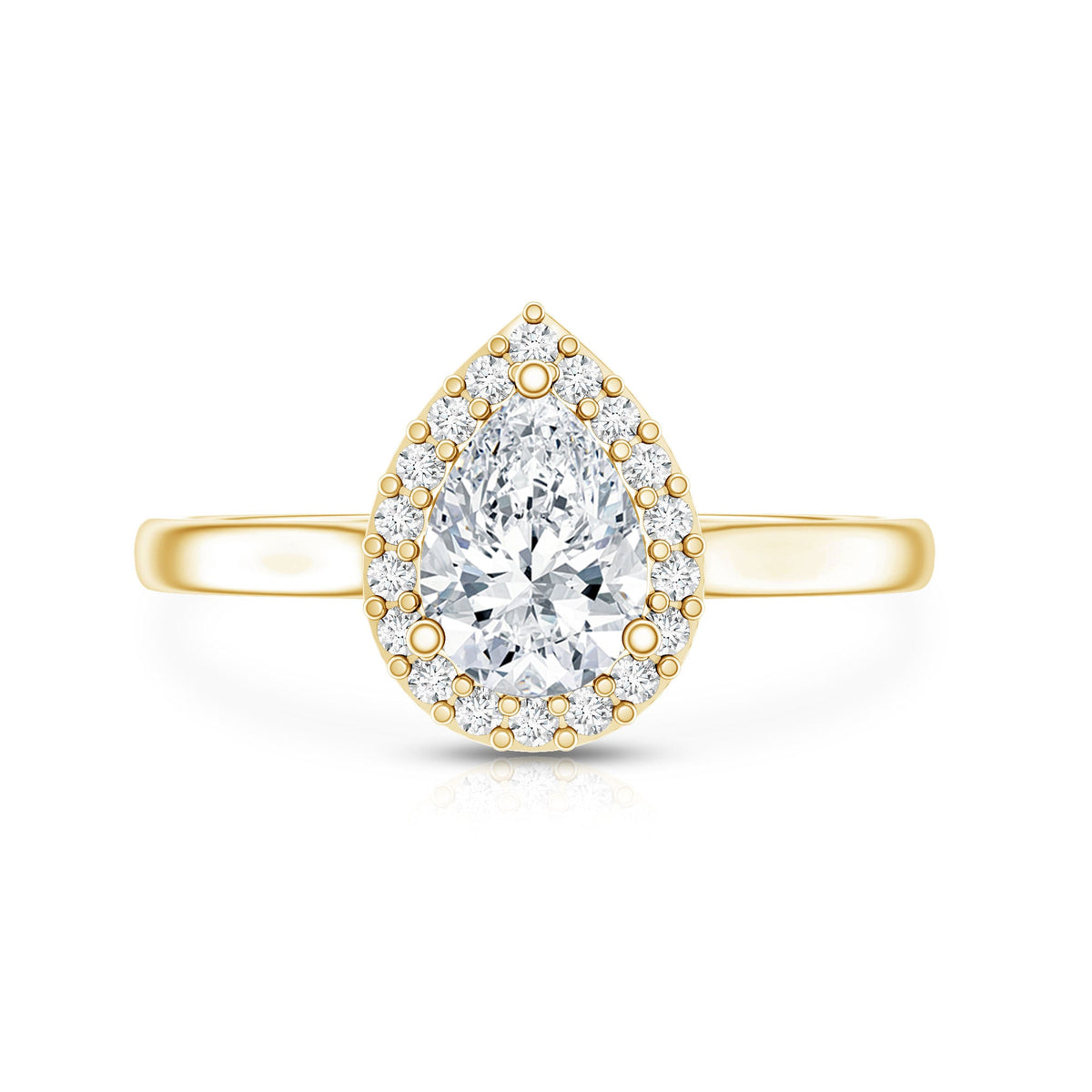 Classic Lab Grown Diamond Teardrop Engagement Ring with Halo