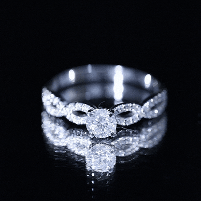 Round Lab Grown Diamond Infinity Solitaire Ring