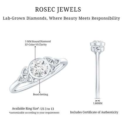 Bezel Set Lab Grown Diamond Knot Promise Ring