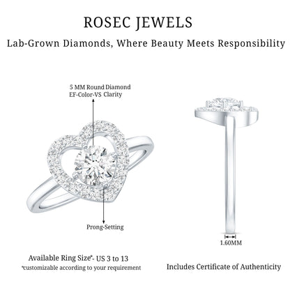 Minimal Heart Ring with Lab Grown Diamond